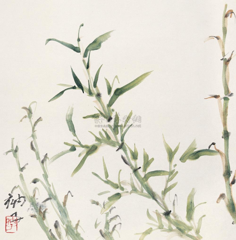 0285 竹 镜心 设色纸本