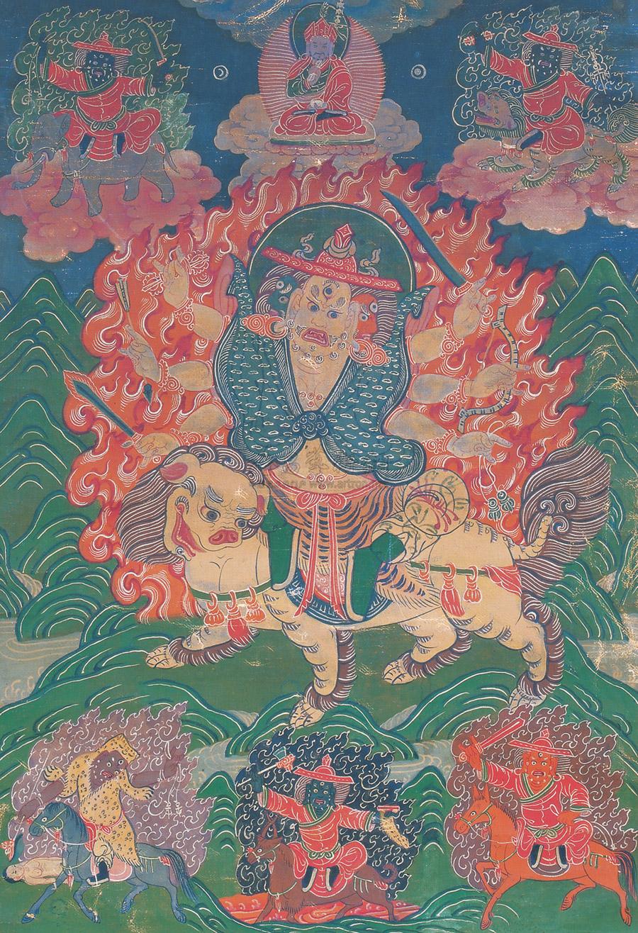 0136 清 "白哈尔护法"唐卡