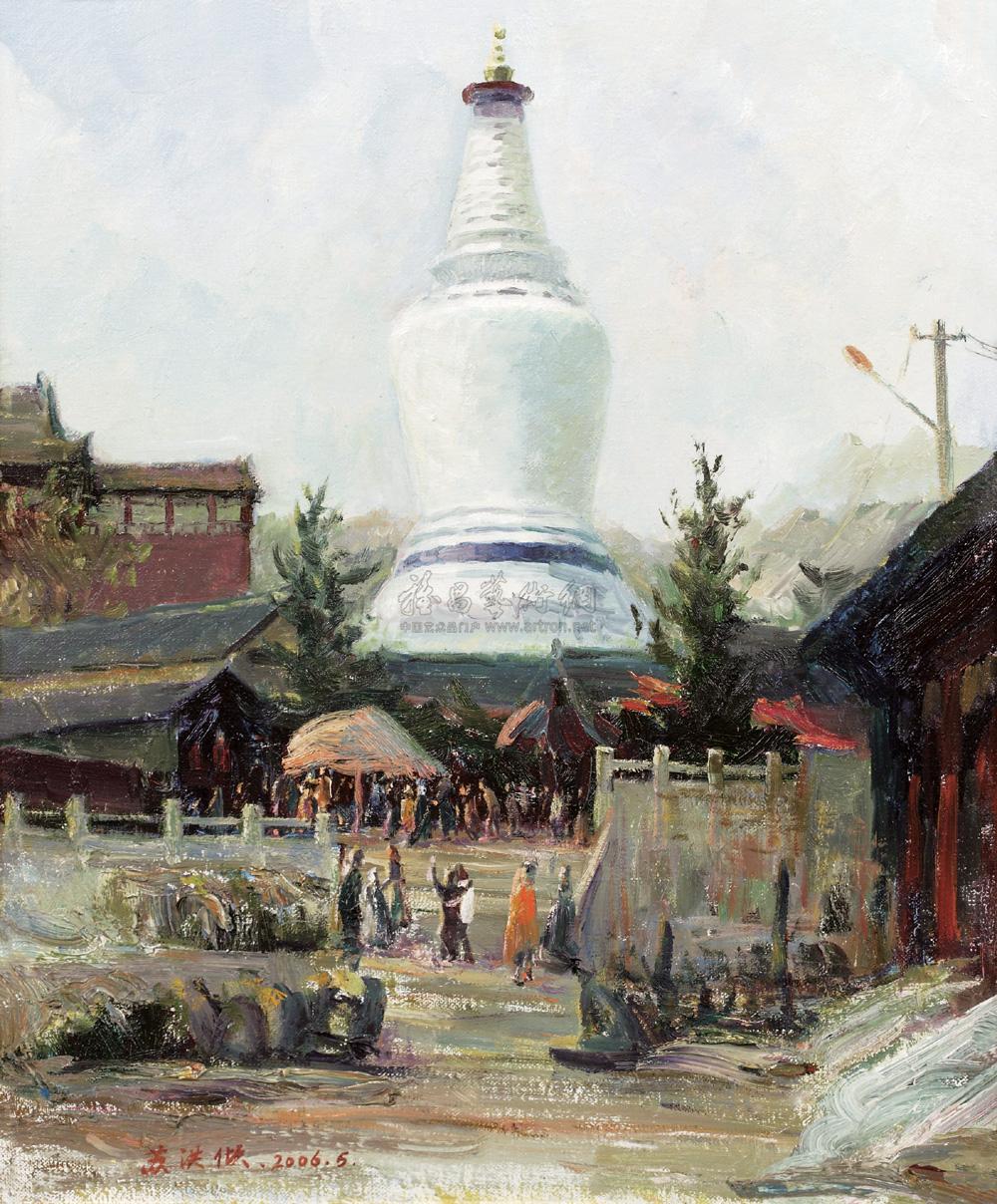0070 2006年 佛教圣地五台山 布面油画