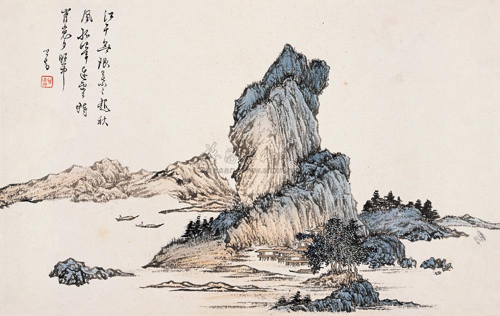 【孤峰连云图 片 设色纸本】拍卖品_图片_价格_鉴赏_绘画_雅昌艺术品