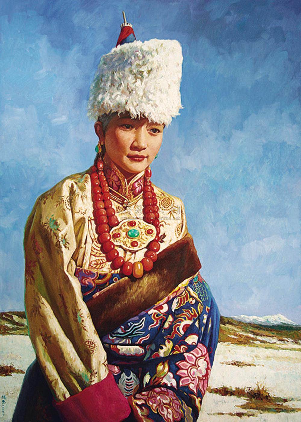 0802 圣装藏女 油画