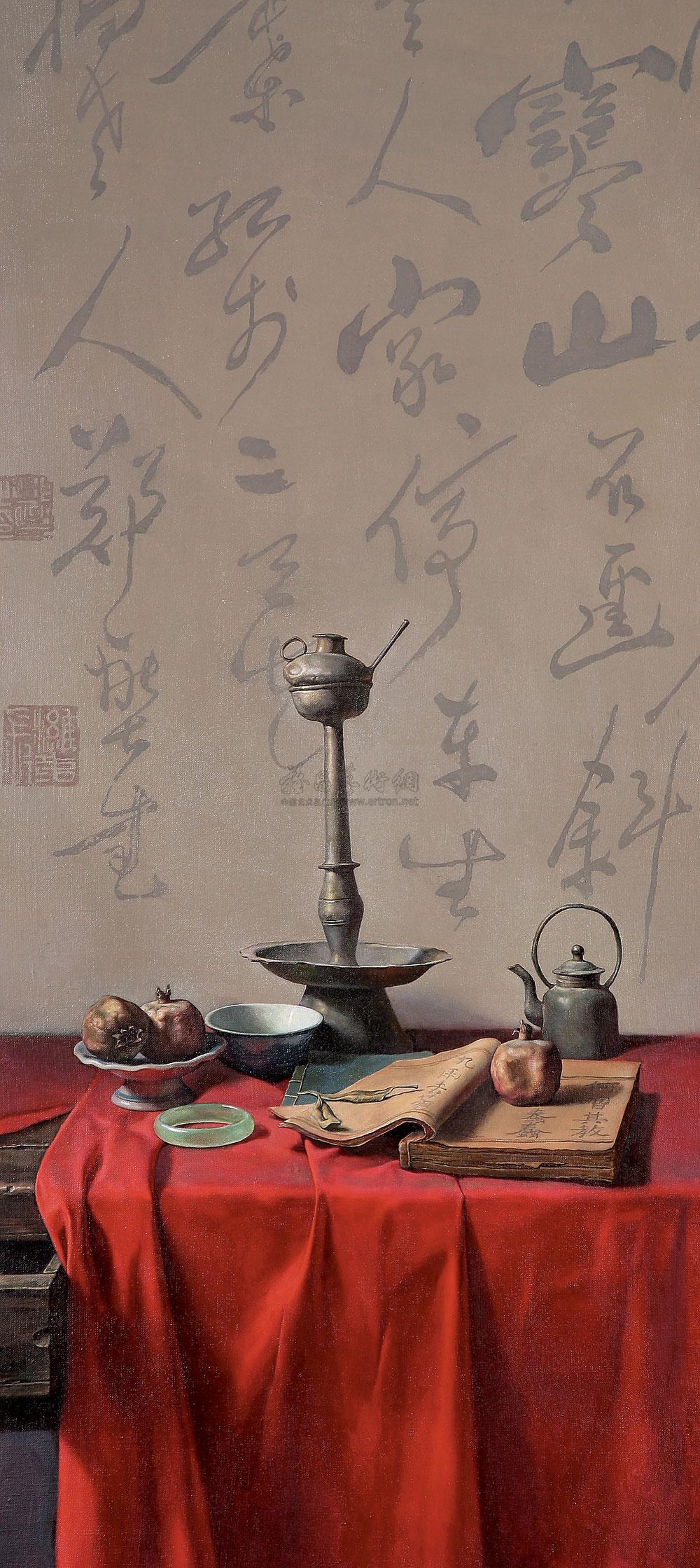 0792 2007年作 青灯古卷 布面油画