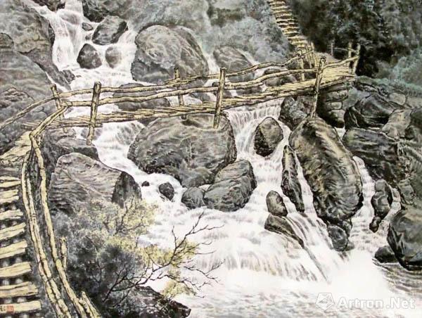 《山泉木桥》