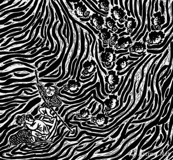 方力钧木刻版画壹佰捌拾陆 186 woodcuts of fang lijun