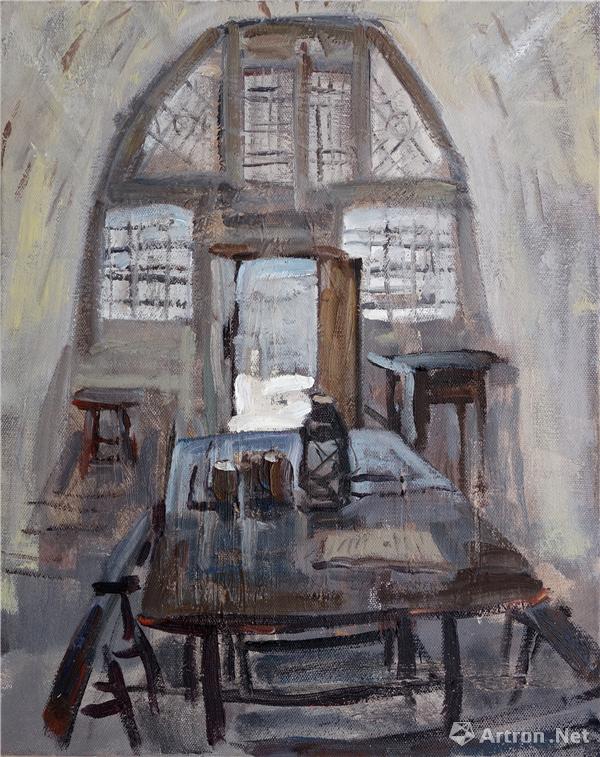 《瓦窑堡会议旧址》  韩宝生 100×80cm 2014年