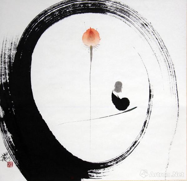 《新荷传水香》田旭桐 纸本水墨 68×68cm 2013_艺术头条看展