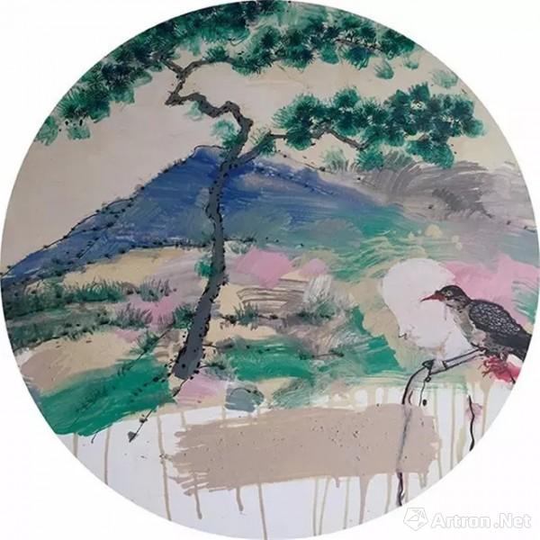 《二颗松》  叶永青 80x80 2015年