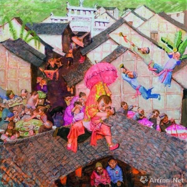 《大喜之日》  赵华 200×200cm 2017年 布面油画