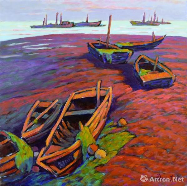 《海港式渔港》  莫大林 60x60cm 2013年 油画