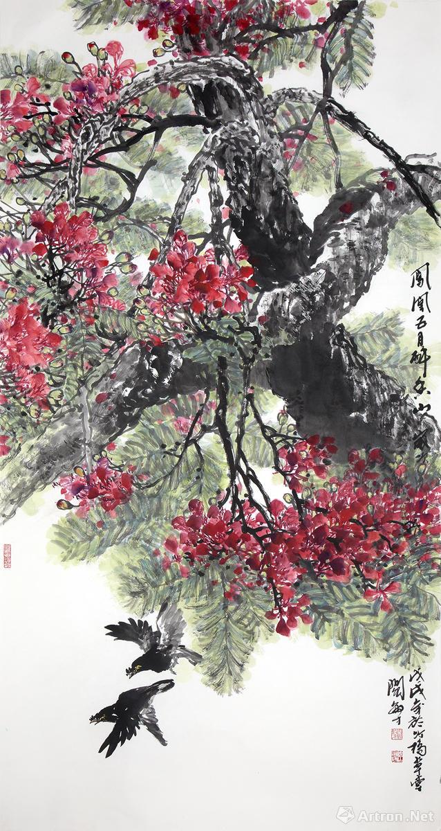 "凤凰花开"中山市树国画,诗歌创作展