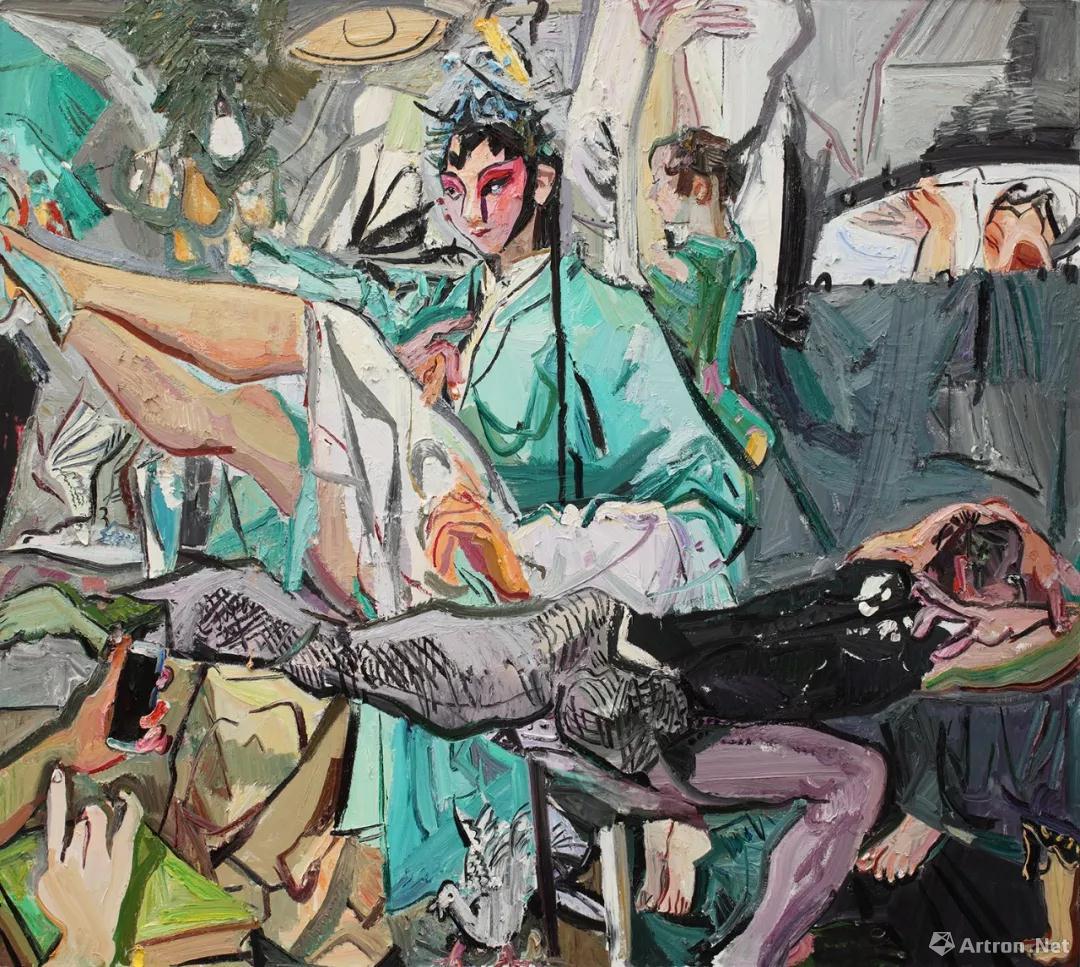 《唱戏的人》  闫平 180x200cm 2016年 布面油画