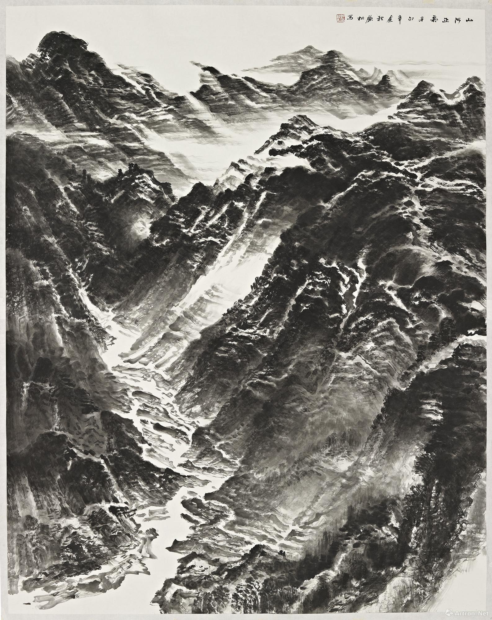 《山河正气》  许钦松 184x147cm 2011年 中国画