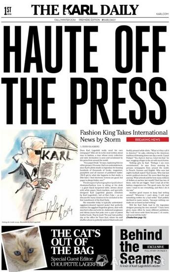 时尚老佛爷 Karl Lagerfeld 的触「纸」生情--《Karl Daily》报正式发行！
